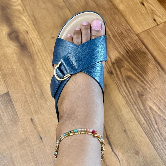 Patrizia by Spring Step Rutha Cross Band Sandals - Navy - Picture 10 of 10